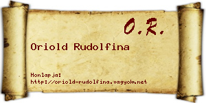 Oriold Rudolfina névjegykártya